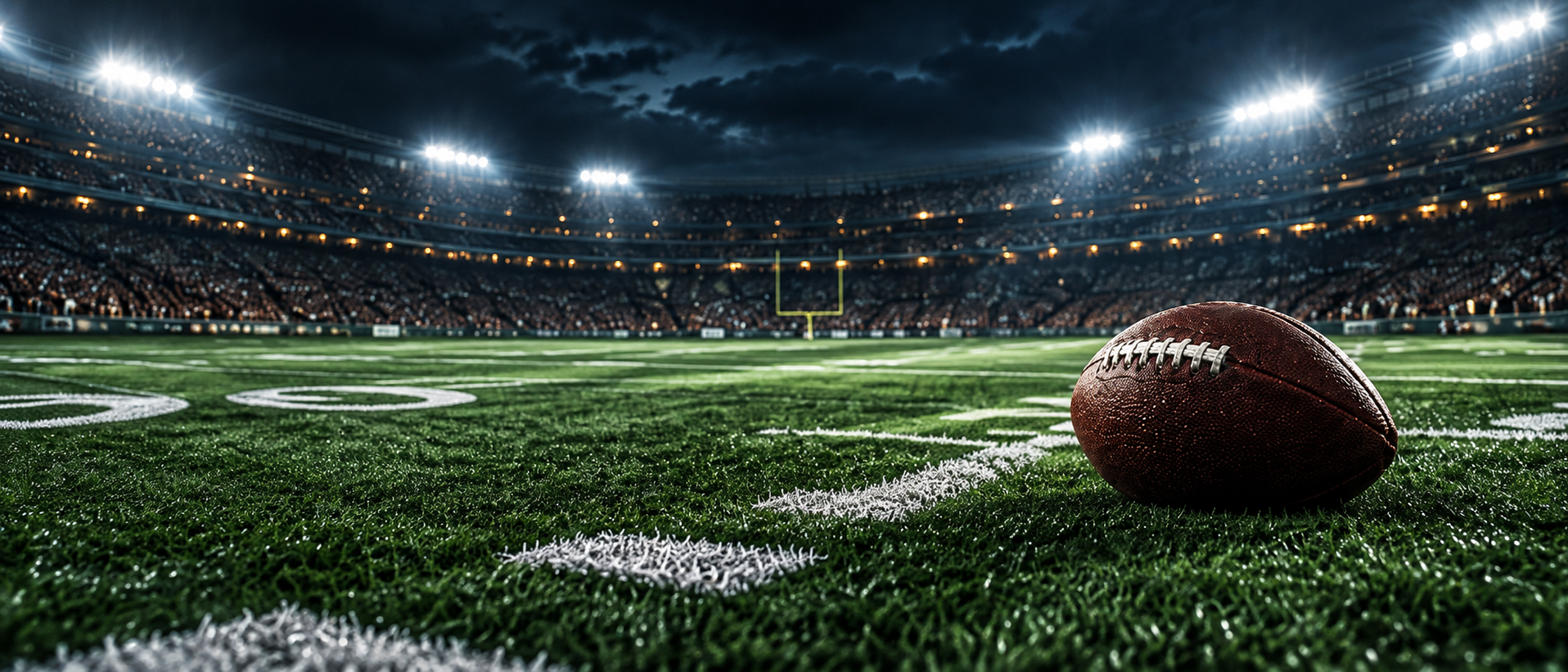 Football on a stadium field